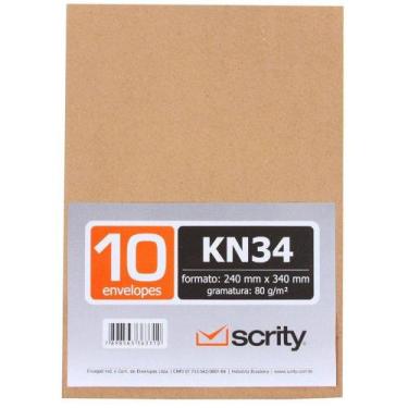 Imagem de Envelopes Saco Kraft 80G 240X340mm C/ 10 Unid. Skn34 -Scrity