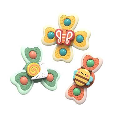 Imagem de Bebê ventosa Spinner - Baby Spinner Toys com sucção | Brinquedo giratório para banho de bebê com ventosa rotativa Brinquedo giratório para animais Cadeiras de jantar para bebês Brinquedos Aferzov