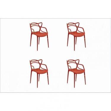 Imagem de Conjunto 4 Cadeiras Allegra Rivatti Móveis Laranja Telha