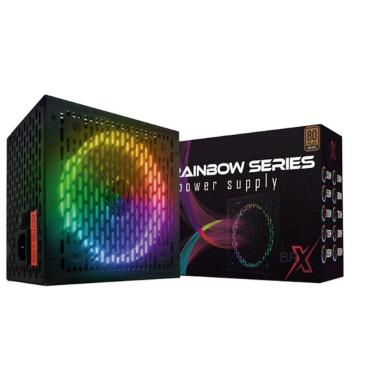 Imagem de Fonte De Alimentacao Brx Rainbow 80 Plus 650W Rgb Bivolt