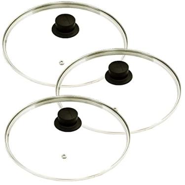 Imagem de Kit Com 3 Tampas Vidro Avulsas Para Panelas 16-18 - 24