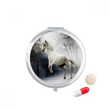 Imagem de Porta-comprimidos White Horse Science Nature Scenery Caixa de armazenamento de remédios