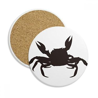 Imagem de Caneca porta-copos de organismo marinho Illastrato de caranguejo preto Caneca de proteção de mesa Pedra absorvente