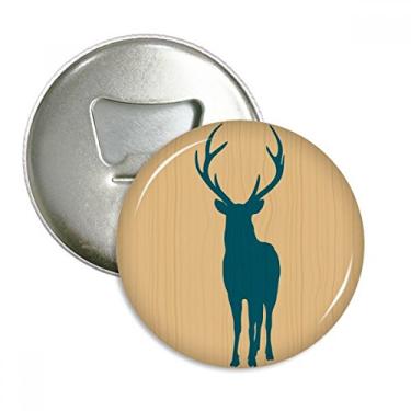 Imagem de Abridor de garrafa de grão de madeira azul veado emblema magnético de geladeira emblema multifuncional