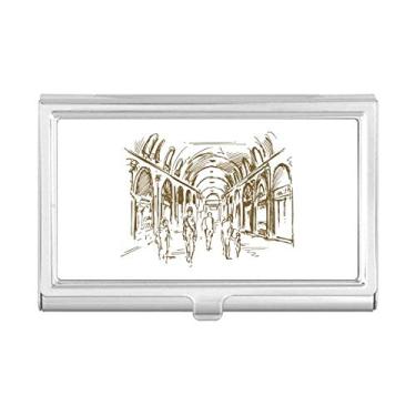 Imagem de Porta-cartões de visita com paisagem de marco de corredor, caixa de bolso
