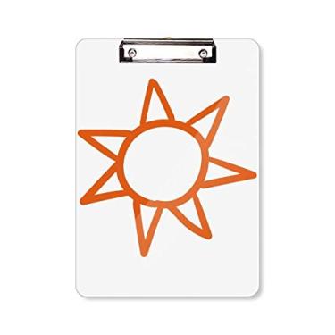 Imagem de Pintura à mão laranja Sun Weather pasta bloco de notas placa de apoio A4