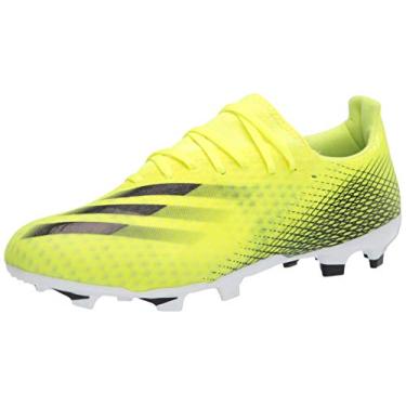Imagem de adidas Tênis de futebol masculino X GHOSTED.3, Amarelo solar/preto/azul real (terra firme), 45