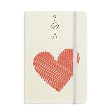 Imagem de Caderno de interrogação para dia dos namorados com coração em grafite A5