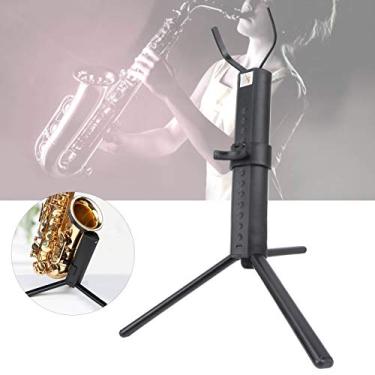 Imagem de Suporte para exibição de saxofone, plástico rígido, arranhões - tubo de metal estável, suporte para saxofone portátil durável, antiderrapante para entusiastas de música iniciantes (suporte para saxofone soprano enor/pequeno)