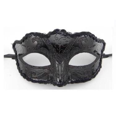 Imagem de Máscara Fantasia Festa Baile Gala Sensual Feminino Preto M365