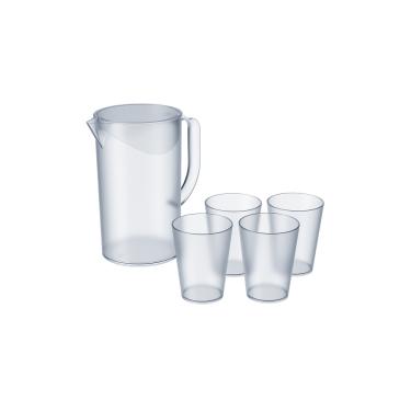 Imagem de Jarra Com Tampa Coza Casual 2 Litros Com 4 Copos 300 ml Cristal