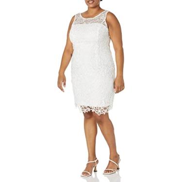 Imagem de Adrianna Papell Vestido feminino de renda Guipure, Branco, 44