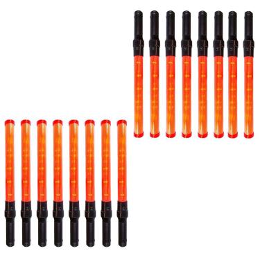 Imagem de Bastao Sinalizador Kit 16 Unidades Transito Estacionamento Aeroporto Sinalizaçao Obra Estrada Rua Avenida Transito