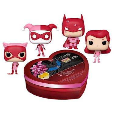 Imagem de Funko Batman The Animated Series Pocket Pop! 4 Pack Happy Valentine's Day Heart Shaped Gift Box