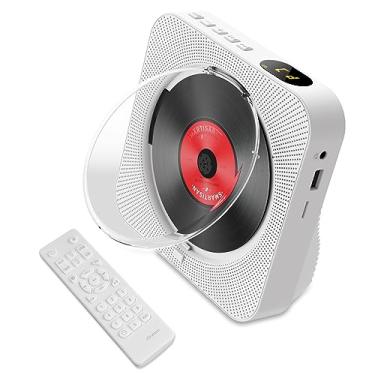 Imagem de Namolit Leitor de CD BT5.1 Leitor de música portátil Rádio FM Desktop CD Runner com tampa à prova de poeira Display LED 6 modos AB Repeat Timer Controle remoto