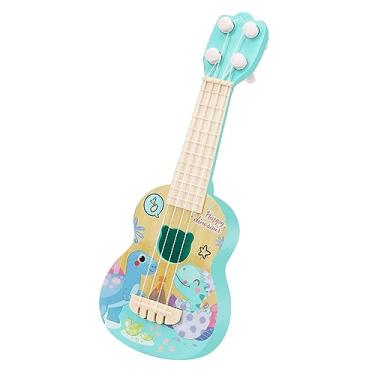 Imagem de Brinquedo de Guitarra Ukulele Infantil, Mini Guitarra Educacional de 4 Cordas, Plástico Fácil de Aprender para Casa (Padrão de dinossauro)