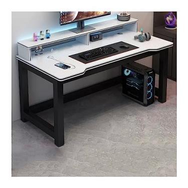 Imagem de Mesa de computador PC mesa de secretária dupla secretária de estudante casa quarto mesa de estudo mesa de escritório mesa de jogos simples mesa de PC mesa de PC secretária (cor: 06, tamanho: 130 * 65 * 75 cm)