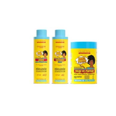 Imagem de Glatten Cachos Fortes Shampoo e Condicionador e Creme de Pentear