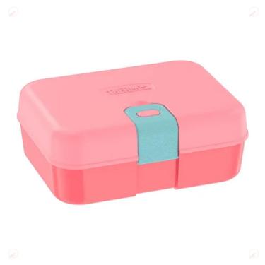 Imagem de Bento Box Coral Lancheira Infantil Escolar Kit Lanche Thermos