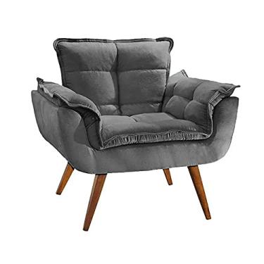 Imagem de Poltrona Decorativa para Sala de Estar Opala Platinum Decor Grafite