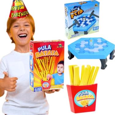 Imagem de Kit 2 jogos de tabuleiro infantil educativos pedagogicos Pula Batata presente menino menina brinquedo criança 5 anos + Jogo Pinguim Numa Fria Quebra Gelo