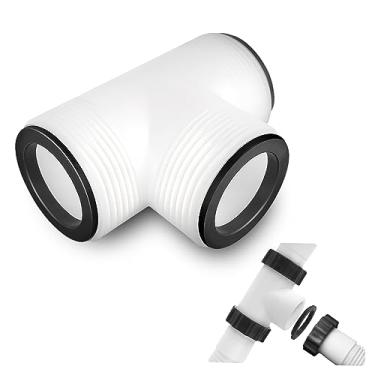 Imagem de Adaptador conector divisor T de mangueira de piscina de 3,8 cm a 3,8 cm - Adaptador de mangueira de piscina acima do solo com 3 juntas para Intex Coleman