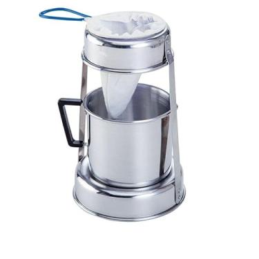 Imagem de Coador De Café + Leiteira Em Alumínio + Suporte Em Alumínio Para Cozinha