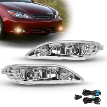 Imagem de SPIEGEER Conjunto de faróis de neblina para Toyota Camry 2002 2003 2004, kit de lâmpadas de neblina de substituição para Corolla 2005 2006 2007 2008, Solara 2002 2003 com interruptor e fiação 9006 12V 55W lâmpada de halogêneo lente transparente
