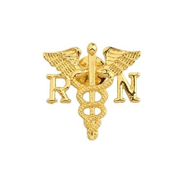 Imagem de Enfermeira joia RN broche etiqueta pino de crachá de enfermeira registrado pino medicamento caduceu anjo presente de amamentação para médico enfermeira, Metal, Sem pedras preciosas