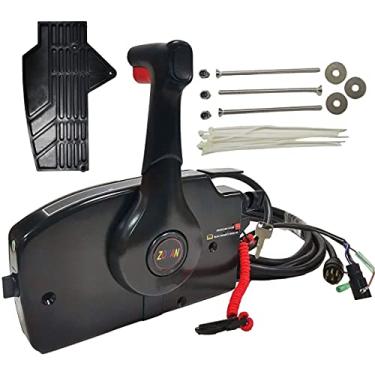 Imagem de ZOYAN Para controle de acelerador de barco 881170A3 Caixa de controle remoto Quicksilver com caixa de controle externo de 8 pinos com suporte lateral de cordão de emergência adequado para motor