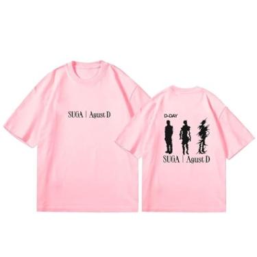 Imagem de Camiseta Su-ga AgustD D-Day Star Style Fashion Estampada para Fãs, C, rosa, G