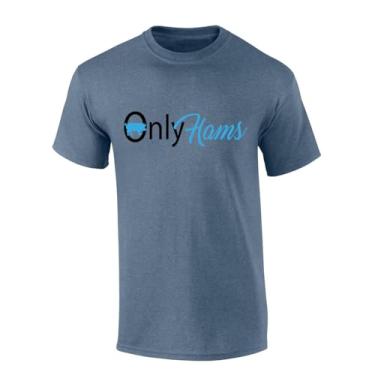 Imagem de Trenz Shirt Company Camiseta de manga curta Onlyhams Funny Only Hams, Índigo mesclado, XXG