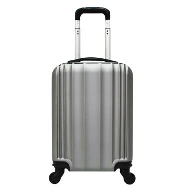 Imagem de Mala de Bordo Pequena para Viagem em Abs Yins 21023 Cadeado Integrado Rodas Giro 360º Prata Pp