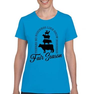 Imagem de Camiseta feminina Fair Season There is No Business Like Show Business Agriculture Country Farm Life Farmer Pride, Azul claro, GG