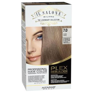 Imagem de Il Salone Milano Plex Rebuilder Permanente para Cabelo - Kit de Tintura para Cabelo Loiro 7.0 - Salão Profissional - Qualidade Premium - Protege e reestrutura - Parafina, Parabeno, Sem Álcool Etílico