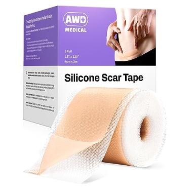 Imagem de AWD Folhas de silicone para cicatrizes, fita de silicone macio para cicatrizes – 4 x 304 cm – Fita de silicone reutilizável indolor fácil remoção para cicatrizes – Suprimentos pós-cirurgia