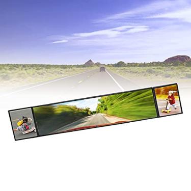 Imagem de Espelho retrovisor para carro, espelho universal de caminhão interior panorâmico amplo angular removível (espelho convexo simples, 15,0" / clipe)