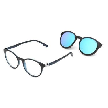 Imagem de Armação Óculos Mormaii Swap 2 M6071aa351  Parede Azul Fosco Clip On Polarizado-Unissex