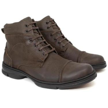 Imagem de Bota Coturno Masculina Anatomic Gel 360º Plus Couro Legítimo com Cadarço Palmilha Macia 7896-Masculino