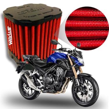 Imagem de Filtro de Ar Esportivo Moto Compatível com CB500F Abs Ano 2018 2019 2020 2021 2022 Lavável reutilizavel CB 500F