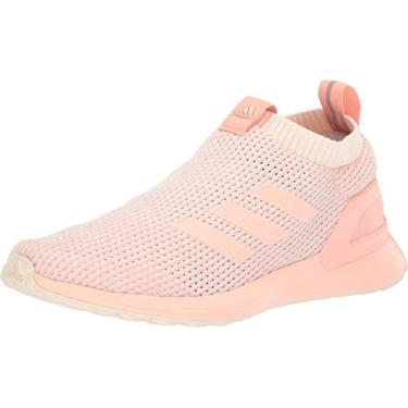 Imagem de adidas Tênis de corrida infantil unissex RapidaRun Ll Knit, Matiz cru/rosa brilhante/tinta Ecru, 6.5 Big Kid