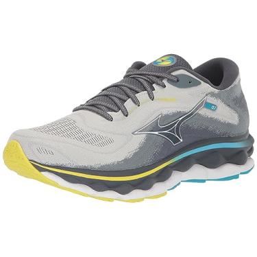 Imagem de Mizuno Tênis de corrida masculino Wave Sky 7, Pérola azul-branco, 7 Wide