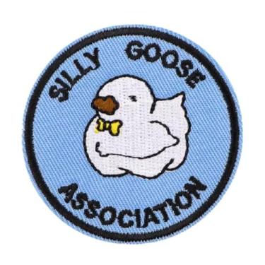 Imagem de Silly Goose Association Gravata borboleta branca Gosling formal fofo kawaii divertido humor pateta frase engraçada piada 6 cm ferro em bordado patch para roupas