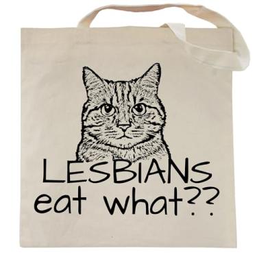 Imagem de Pet Studio Art Sacolas LGBTQ+ da Spicy Kitten Designs, Lesbians Eat What?, One Size