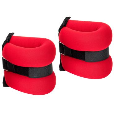 Imagem de Mind Reader Pesos ajustáveis de neoprene, treinamento de resistência para pulsos ou tornozelos, vermelho