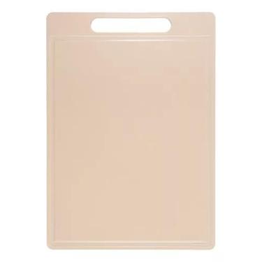 Imagem de Tábua Placa De Corte Profissional Polietileno Canal 25x35cm Cor Bege (Bege)