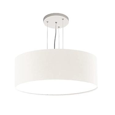 Imagem de Lustre Pendente Redondo Cúpula em Tecido 50x15 Cor:Branco5966
