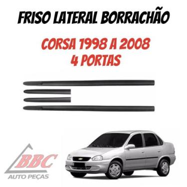 Imagem de Jogo De Friso Lateral Borrachão Friso Corsa 1998 a 2008 4 Portas - TOP
