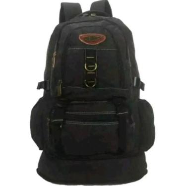 Imagem de mochila de lona 60L kvn reforçada fundo expansivo, Preto