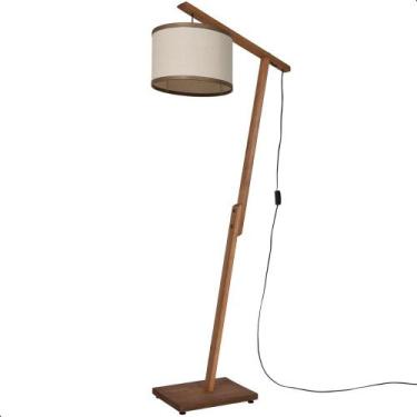 Imagem de Luminária de Chão Aurora com Pés de Madeira e Palha Natural 160cm - Lo